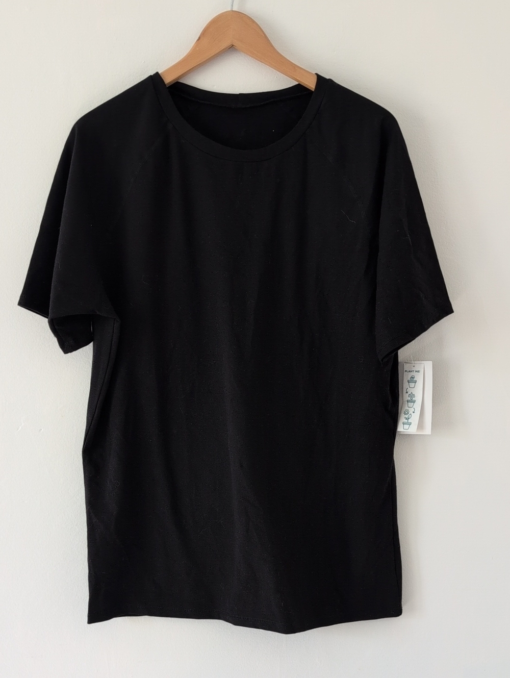 NWT Mariia Dance Black Crew Neck Bamboo Organic Cotton Stretch Fitted T-Shirt L